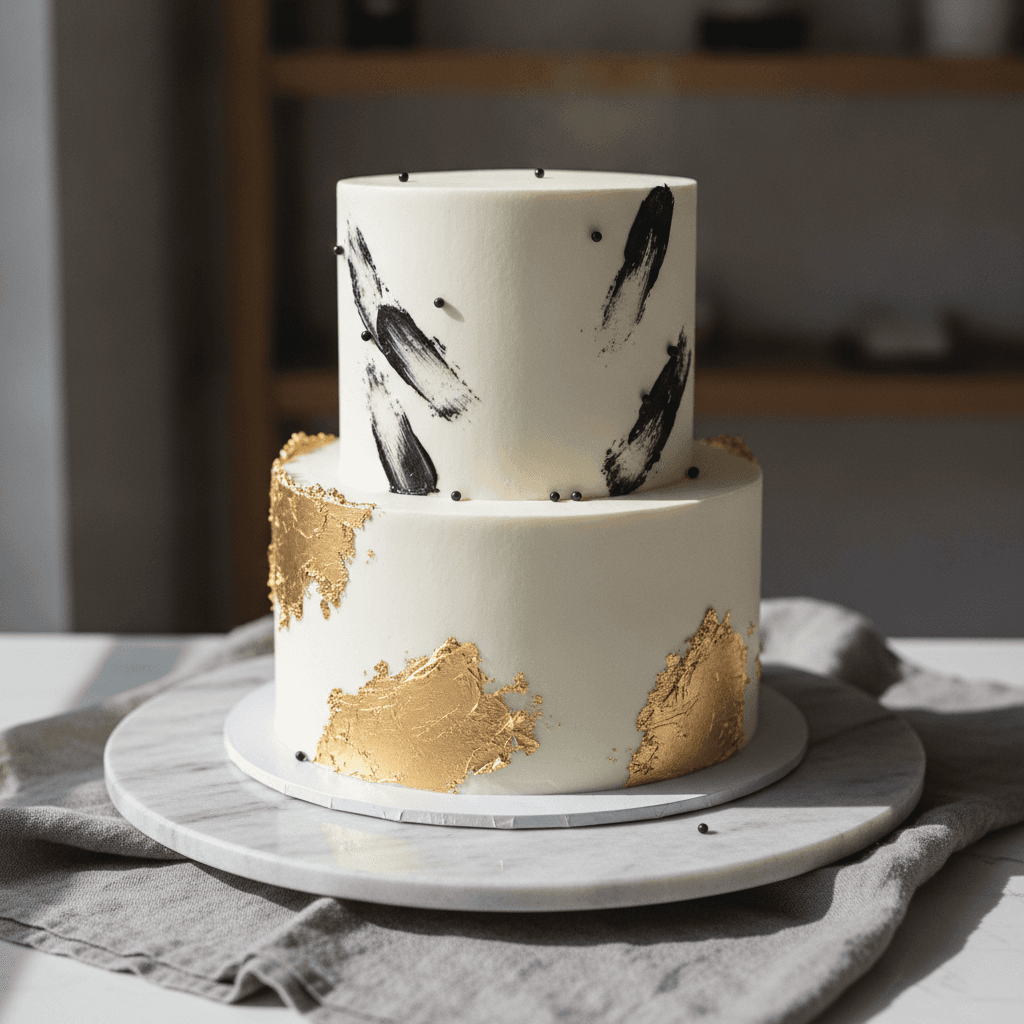 Two tier cake white colour, with