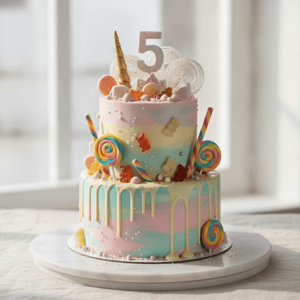 Candyland theme cake 5th birthday —